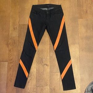 Mavi x Chalayan Black and Orange Skinny Jeans